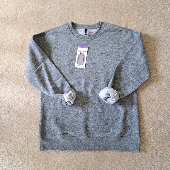 Lazy Pants Grey Mix Sweatshirt Women's XS Cozy Pullover Fleece NWT - Picture 1 of 13